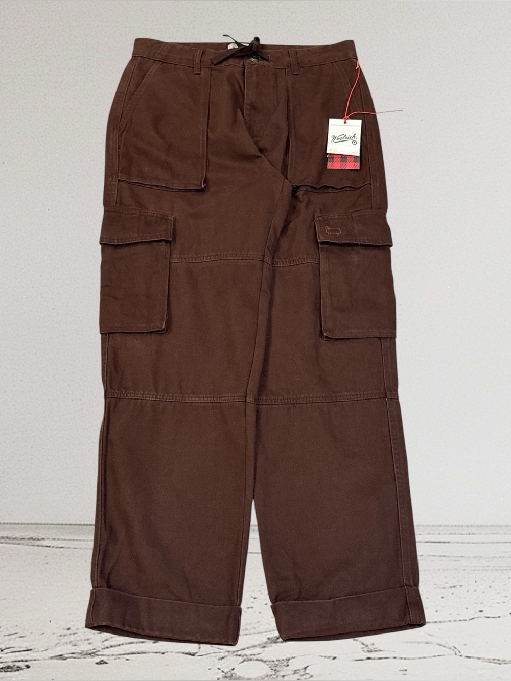 Woolrich Men's Cargo Pants 32x31 Brown Loose Relaxed Fit
